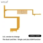 2024 Newest WYLIE 16 Pro Max Esim to Dual SIM Card Cable With Card Tray Card Slot Assembly No Need Separate No Damage Flex Bangladesh (New)