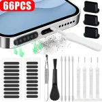 66 Mobile Phone Speaker Charging Port Cleaning Set Dust Plug iPhone 17 16 14 Earphones Clean Kit Brush Samsung Xiaomi Bangladesh (New)