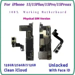 Unlocked Authentic Mainboard iPhone 15 Pro Max 15 Plus With/Without Face ID Motherboard Physical SIM Version Logic Board Bangladesh (New)