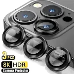 3 Metal Camera Lens Protector iPhone 17 16 15 14 13 12 Pro Max Lens Ring Protector Glass iPhone 14 15Plus Camera Lens Bangladesh (New)