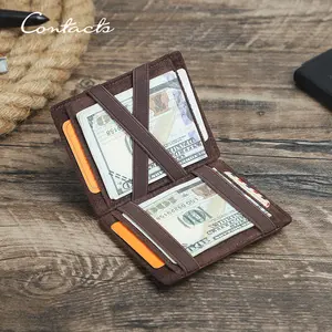 S9950d92f2bcf488c8617f180b7b282bf1_300x300q75 CONTACT'S Magic Wallets Genuine Leather Men Slim Wallets RFID Card Holders Money Clip Ultra Thin Small Mini Wallets Men Gift Bangladesh (New) - Image 1