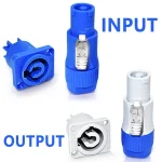 10 3PIN AC Powercon Connector Male Plug NAC3FCA NAC3FCB AC Power Plug 20A/250V Stage Light LED Screen Blue/White Bangladesh (New)