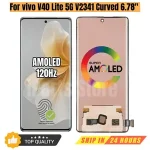 iParts Replacement BackShell Display vivo V40 Lite 5G V2341 6.78 inch 120Hz Curved AMOLED Touch Screen With Frame Assembly OEM Bangladesh (New)