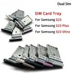 Dual Card Micro Nano SIM Card Holder Tray chip slot Holder Adapter Socket Parts Samsung S23 / S23 Plus / S23 Ultra Bangladesh (New)
