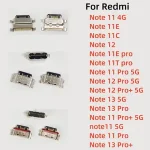 10 Xiaomi Redmi Note 13 12 11 11E 11T Pro Plus 4G 5G USB Type C Charging Port Charger Connector Plug Socket Dock Bangladesh (New)