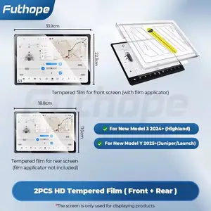 Sbe0e37d727154c9bb050e1cf03483583V_300x300q75 Futhope Tempered Glass Screen Protector Tesla Highland juniper HD Center Control Film Protection Bangladesh (New) - Image 1