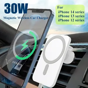 Sbfb637f08e4c4923aef574acba1e39ffm_300x300q75 Wireless Charger Magnetic Car phone Holder iPhone 14 13 Pro Max 12 Phone Accessories 30W Fast Charging Induction Adapter Bangladesh (New) - Image 1