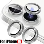Camera Lens Protector Film iPhone 16 Pro Max 16Plus Titanium Metal Lens Films Ring+Tempered Glass Cover Lens Protective Film Bangladesh (New)
