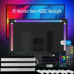 DC5V Monitor LED Neon RGBIC Backlight Bluetooth App Control LED Strip Light Sync Music PC/Mac LEDs Desk Gaming Behind Bangladesh (New)