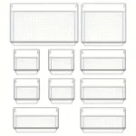 10 Piece Versatile Drawer Organizer Set   Clear Plastic Trays and Dividers in 4 Sizes Perfect Makeup and Kitchen Storage Bangladesh (New)