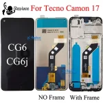 Black 6.6inch Tecno Camon 17 CG6 CG6j LCD Display Touch Screen Digitizer Assembly Replacement / With Frame Bangladesh (New)