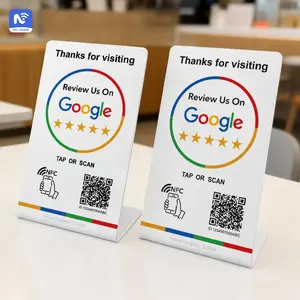 Sdc12a9063c9843e08d53c168cc4e262fp_300x300q75 nfc google qr code stand 13.56Mhz Programmable review google nfc and qr Card NFC station table Compatible google review card Bangladesh (New) - Image 1