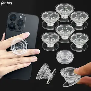 Se02ce6fcc38e438095a3b07d43cfa3a87_300x300q75 Fun Transparent Foldable Phone Socket Finger Ring GripTok Posket Handle DIY Mobile Phone Stand Base Grip Holder Accessories Bangladesh (New) - Image 1