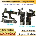 Tested Unlocked iPhone 13 Pro Max With/No Face ID Motherboard iphone 13 mini 13 Pro Clean iCloud Logic Board Mainboard Bangladesh (New)