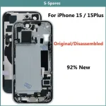 Original Disassembled Middle Frame Housing iPhone 15 15Plus Back Glass Cover NFC Wireless Charger Assembly 92% New Bangladesh (New)