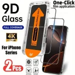 2 HD Clear Tempered Glass IPhone 17/17 Promax/16E/16Plus/15 14 Promax/ 11 12 Promax/13Mini Install Kit Auto Alignment Kit Bangladesh (New)