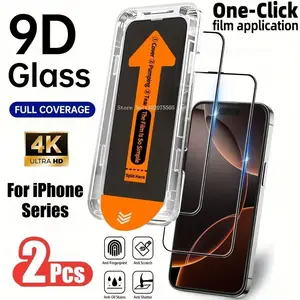 Sf59723fca9314b9ea82e227eb2a9c30eg_300x300q75 2 HD Clear Tempered Glass IPhone 17/17 Promax/16E/16Plus/15 14 Promax/ 11 12 Promax/13Mini Install Kit Auto Alignment Kit Bangladesh (New) - Image 1