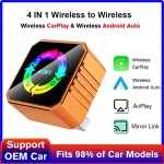 BackShell 4in1 Wireless Carplay Adapter Airplay Mirror Link WiFi+BT Smart Car System Projection Screen CarPlay Android Auto Bangladesh (New)