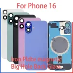 Big Hole Back Glass Cover Iphone 16 with Iron Frame Magnetic Ring Wireless Charging Coil with Back Waterproof Sticker Bangladesh (New)