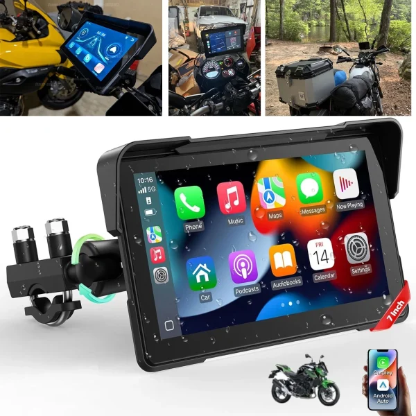 Portable Wireless Moto Carplay Screen Motorcycle Gps Navigation Carplay Player