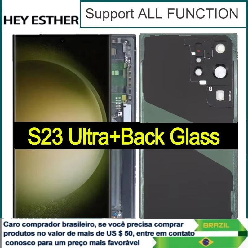 6.8'' Dynamic AMOLED LCD Replacement for SAMSUNG S23 Ultra Touch Screen SM-S918B, SM-S918B/DS Display with Back Glass