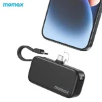 Momax 1-Power Mini 5000mAh Built-in Foldable USB-C Power Bank for Travel & Desk Setup (New)