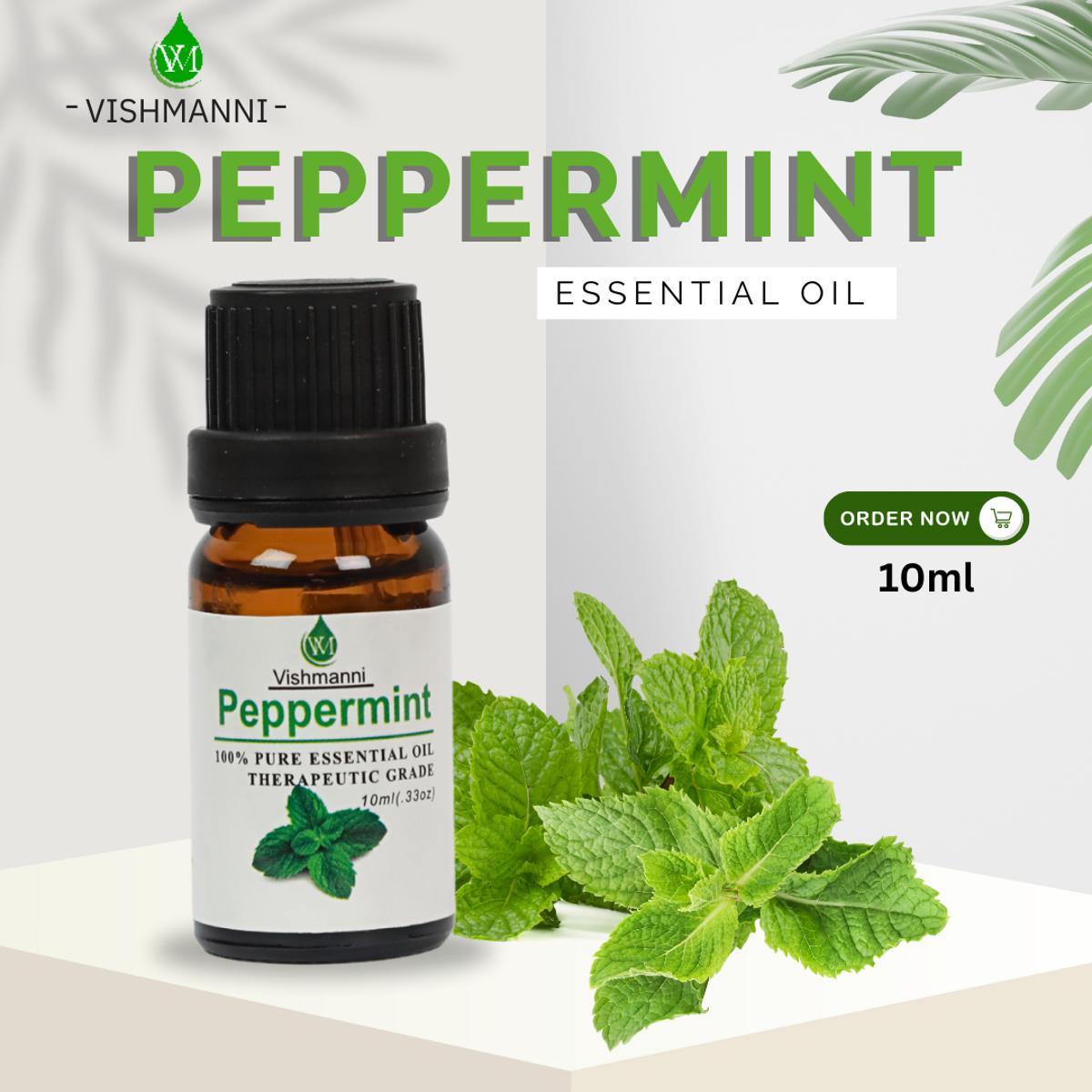 5150e6919133d75b1bd262c2fc4b1869 Vishmanni Peppermint essential oil 10 ml - Image 1