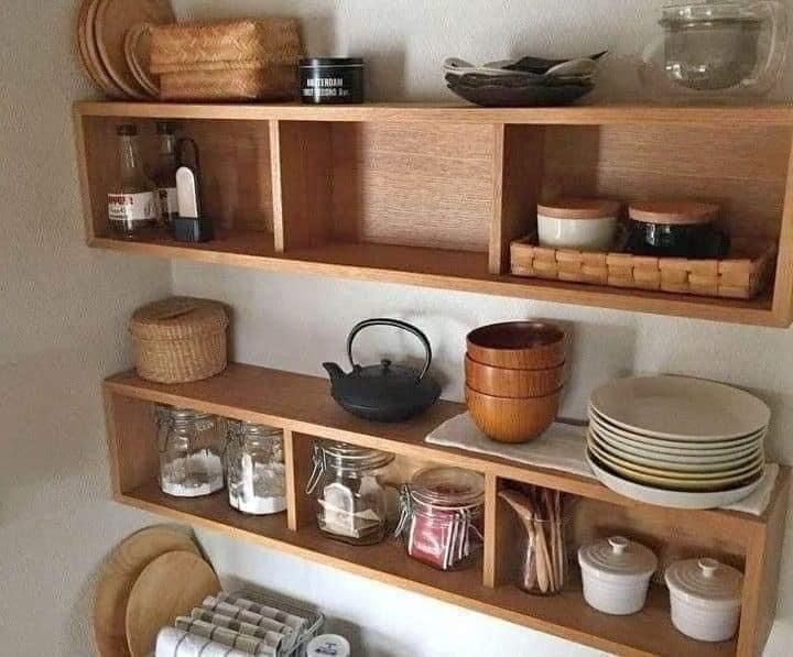 8babe120f271d692e053fadf5995c7bc Wooden Kitchen shelf Book shelf Wall shelf Dining self 1pcs - Image 1