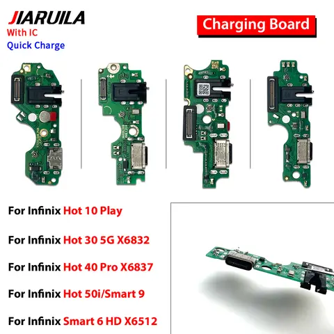 A1745343c64034339beb7ba2b5092630eK_480x480q75 10 PCS USB Charge Port Dock Connector Charging Board Flex Cable Infnix Hot 10 Play Hot 12i Hot 20 Hot 30 5G X6832 Hot 40 Pro (New) - Image 1