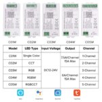 Tuya WiFi LED Controller Alexa Google Home Voice Control RGB RGBW CCT LED Strip Smart Controller APP BT RF Remote 24G DC12V-24V (New)