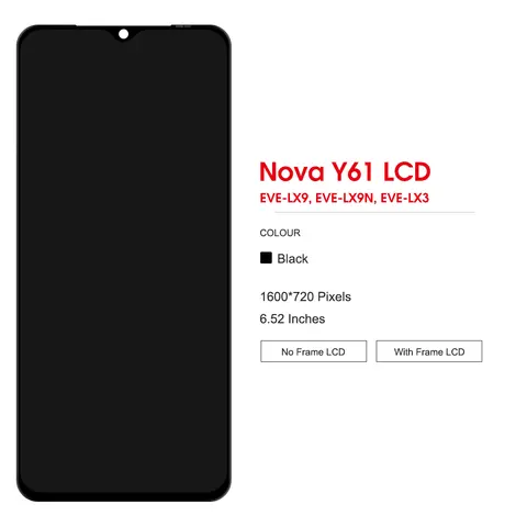 A32d391f62fc04dce9878f4db340600c8l_480x480q75 652 Huawei Nova Y61 LCD EVE-LX9 LX9N Display Touch Screen Panel Digitizer Huawei Nova Y61 EVE-LX3 LCD With Frame (New) - Image 1