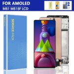 AMOLED Display Samsung M51 M515F M515F DS LCD Display Touch Screen Digitizer With Frame Assembly Replacement (New)