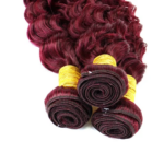 #99j Deep Curly Wave Bundles 28 30 Inch Burgundy Color Human Hair Bundles Brazilian Remy Hair Weaving Bundle Deal For Extensions (New)