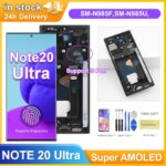 Super AMOLED Note 20 Ultra Screen for pantalla Samsung Galaxy note 20 ultra lcd Display Digital Touch Screen with Frame Parts (New)