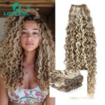 Lovevol Water Wave Human Hair Bundle Highlight P6/613 Brazilian Human Hair Extensions Curly Hair Weave Bundles 100G (New)