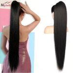 Straight Ponytail 100% Real Human Hair Drawstring Ponytail Clip In Hair Extensions Brazilian Virgin Natural Black Clips Ponytail (New)