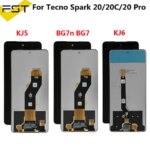 Tecno Spark 20 KJ5 20 Pro KJ6 20C BG7n LCD Screen Touch Panel Digitizer Spark30 30C KL8 40 40C KM5 Display Spark 50 KN4 KN8 (New)