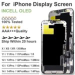 AAA+ OLED iPhone X XR XS MAX 11 11 Pro 12Pro 12 LCD Display Screen Digitizer iPhone 12 Mini 13 14 Pro Max 15 Incell Bangladesh (New)