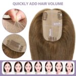 3x5 Inch Full Silk Base Hair Toppers for Women 12-18 Inch 130% Density Real Human Hair Pieces Natural Look Hair Extensions (New)