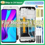 Perfect Fit for Realme 5, 5i, and 5s Designed specifically for Realme 5 RMX1911 / 5i RMX2030 / 5s RMX1925, this LCD screen ensures seamless compatibility and exact replacement precision for your device. High-Resolution 6.5 AMOLED Display Features a vibrant 6.5 inch AMOLED screen with 2400×1080 pixels resolution for sharp, clear visuals and rich color performance. Capacitive Touch Screen with Full Digitizer Equipped with a responsive capacitive touch screen and integrated touch digitizer for smooth, accurate touch input and enhanced user experience. 12-Month Warranty & 100% QC Tested Backed by a 12-month warranty and 100% quality control test before shipment, ensuring reliability and peace of mind with every purchase. Available with or without Frame Choose from multiple options: with frame or without frame for Realme 5, 5i, and 5s models, offering flexibility for your repair needs.