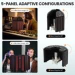 Profession Microphone Isolation Shield Vocal Pop Filter Shield Foldable Studio Recording Livestreaming Sound Isolation Shiel (New)
