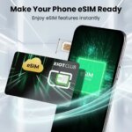 EIOTCLUB ESIM Card – Unlimited ESIM Downloads Preset 11GB Data Nine Slots Ideal Travel Business roid Phones (New)