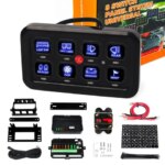 8 Gangs Universal LED Switch Panel 12V Light On-Off Control Relays System Slim Electronic Relay System for SUV Boat Caravan (New)