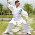 USHINE Chinese Traditional Tai Chi Kung Fu Uniforms Kids Adult Satin Dance Costumes Morning Gymnastics Wushu Suit (New)