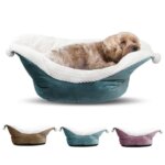 Deep Sleep Dog Bed for Small Dogs Boat Shape Thicken Cat Bed Warm Fleece House Cute Washable Winter (New)