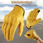 Retro Leather Motorcycle Gloves Locomotive Guantes Men Women Racing Motorbike Gloves Off-Road MX MTB DH Cycling All Season Luvas (New)