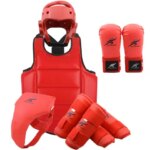 Karate Helmet Adults Child Taekwondo Pads Uniform Chest Vest Shin Protector Set Boxing Gloves Sparring Martial Arts Equipment (New)