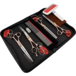 Fenice Dog Scissors Set Straight&Thinning&Curved Pet Grooming Scissors Kits Bichon Teddy Bomei Dog Grooming Shears Set Tool Set (New)