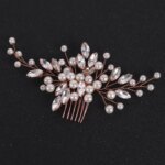Trendy Rose gold Hair Accessories Pearl Chic Elegant Women Headpieces For Wedding Headdress Bridal Hair Ornaments Party Gift (New)