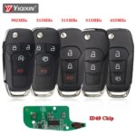 YIQIXIN Flip Smart Remote Car Key Fob For Ford S-MAX GALAXY MONDEO Focus Fusion Mk2 Mk7 Explorer Ranger 2/3/4 Button 315/433/902 (New)